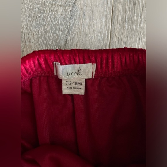 Peek Baby Red Velour Pants - Size 12-18 months - Picture 2 of 5